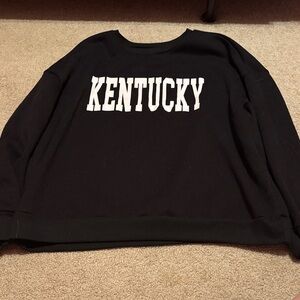 SHEIN Black Crewneck Sweater with Kentucky Print
